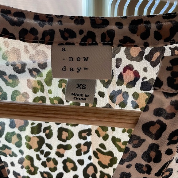 Target A New Day Sheer Leopard Blouse - Picture 2 of 7
